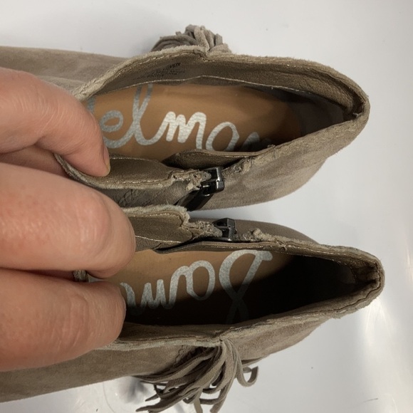 Sam Edelman Paige suede ankle boots fringe size 6.5 - Picture 6 of 8